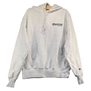Champion Reverse Weave Men's Pullover Hoodie Gray Medium Libertas Big Logo